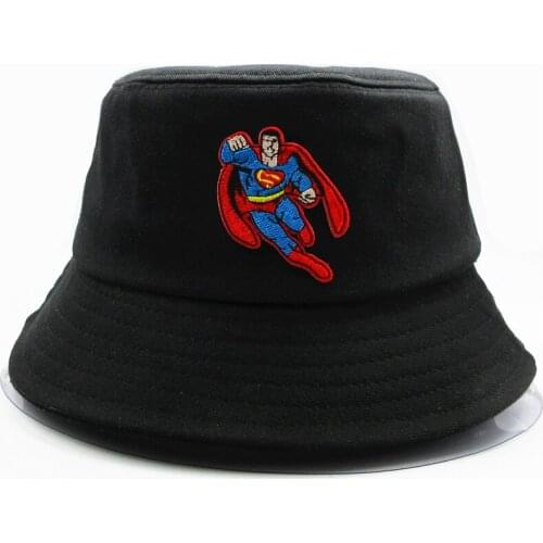 LDSLYJR hero embroidery cotton Bucket Hat Fisherman Hat outdoor travel hat Sun Cap Hats for men and Women 181