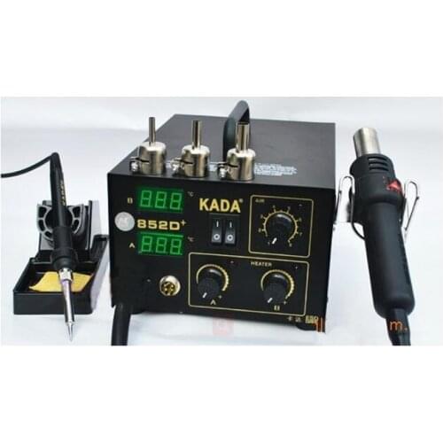 KADA 852D+ 2 in 1 220V SMD SMT soldering station with hot air iron rework welder