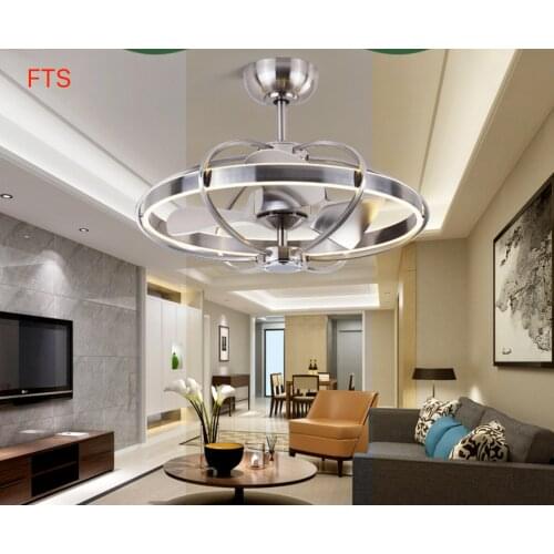 Modern minimalist fan light personality dining room living room art ceiling fan light new LED iron fan light