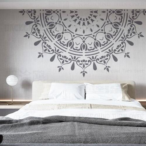 190cm - 230cm Stencil Large For Wall Template Furniture Lock Painting Paint Huge Giant Mandala Indian Arabic Ethnic Round S168