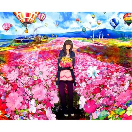 Hot air balloon flower sea The wooden puzzle 1000 pieces ersion jigsaw puzzle white card adult childrens educational toys