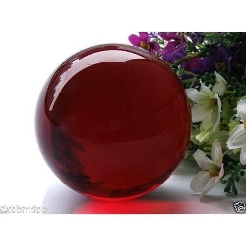 Xd j00791 40mm Asian Rare Natural Quartz Red Crystal Healing Ball Sphere + Stand 3pc