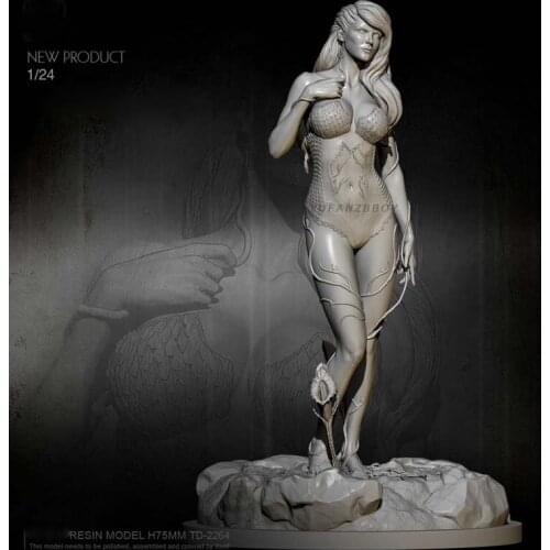 YUFAN GK Handmade White Model Full Height 75mm Vine Girl Resin Soldier (Unpainted Kits) TD-2264