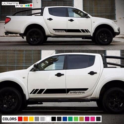 For 1Set/2Pcs Decal Sticker Stripes Kit Mitsubishi L200 Triton Barbarian Tail Lamp Chrome Car Styling