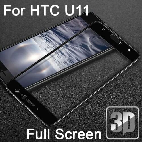 9H 3D Tempered Glass For HTC U11 LCD Hard Curved Full screen protectors Film guard cover For HTC U11 5.5 inch Protective film