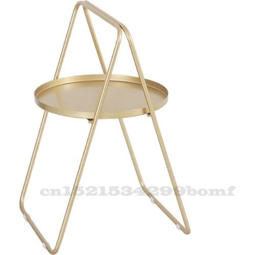 Nordic Iron Small Coffee Table Living Room Bedroom Bedside Sofa Corner Table Creative Portable Lightweight Balcony Round Table