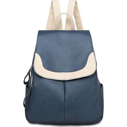 3-in-1 Women Soft Leather Backpacks Ladies Bagpack Simple School Shoulder Bags for Teenage Girls Travel BackPack Ladies S2467
