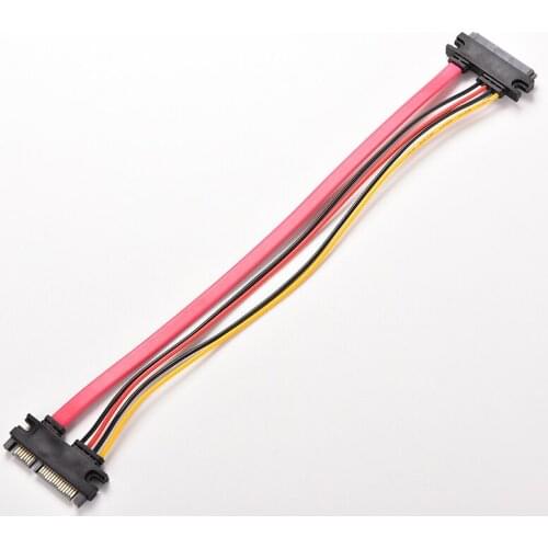 1PC 22Pin SATA Cable Male To Female 7+15 Pin Serial ATA SATA Data Power Combo Extension Cable Connector Conterver 30cm