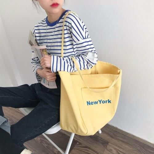 2021 New Womens Shoulder Bags Fashion Pure Color Casual Tote Outdoor Bag Canvas Handbag Zipper Messenger Shopper Wallet Korea