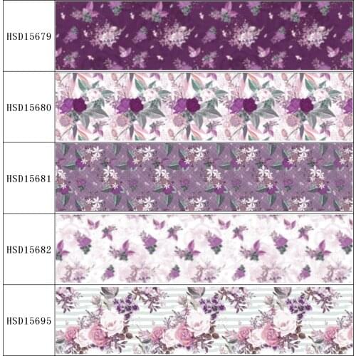 22MM 25MM 38MM 50MM 75mm Printed Flower Pattern on Grosgrain Ribbon for diy ribbon