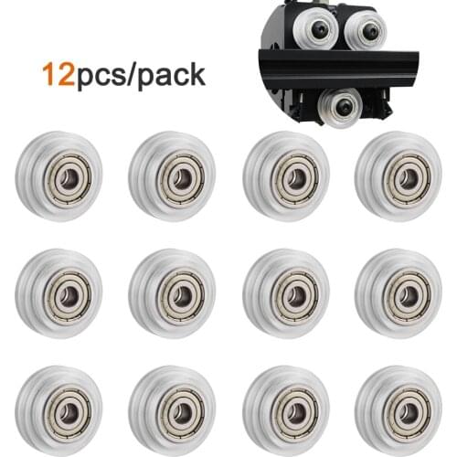 3D Printer Parts Clear Polycarbonate Wheel Plastic V-Slot Pulley with 625zz Linear Bearing for Creality CR-10 S5 Ender 3 Pro