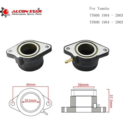 Alconstar- Motorcycle Carburetor Interface Adapter Boot 2 Pcs For Yamaha XT 600 XT600 XT600Z XT600E 1984 - 2003 TT600