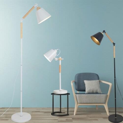 American Rural simple personality creative floor lamp solid wood Nordic Cafe bedroom dining room sofa floor lamp