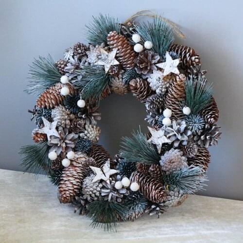 White Snow Wreath diy craft kit dried wreath do it by yourseif christmas Natural dry flowers wreath