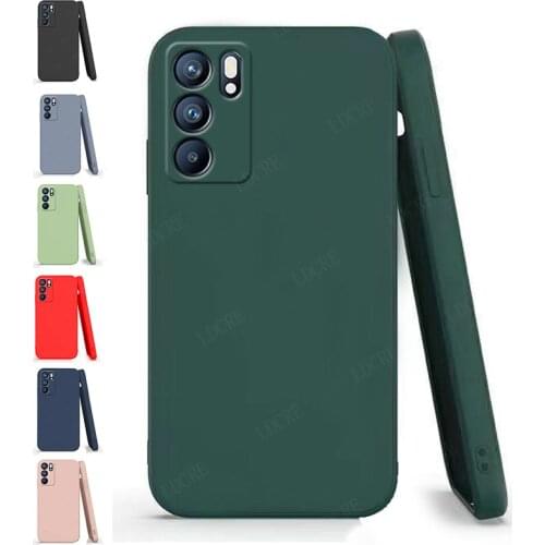 For Cover OPPO Reno 6 Case For Reno 6 5G Capas Luxury Liquid Silicone Back Shockproof Full Soft Cover For Reno6 Reno 6 Fundas