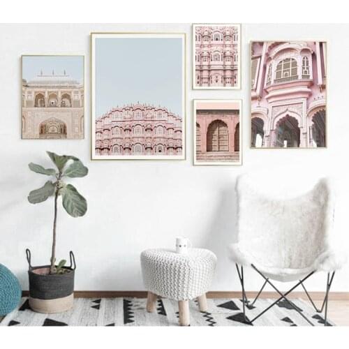 India Architecture Landscape Photography Canvas Prints Gallery Wall Art Abstract Pastel Poster Contemporary Decoration Painting