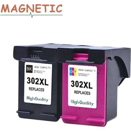 For HP 302 Officejet 3830 4650 4652 4652 ENVY 4520 4521 4522 4523 4524 Printer 302XL Magnetic Compatible ink cartridge for HP302