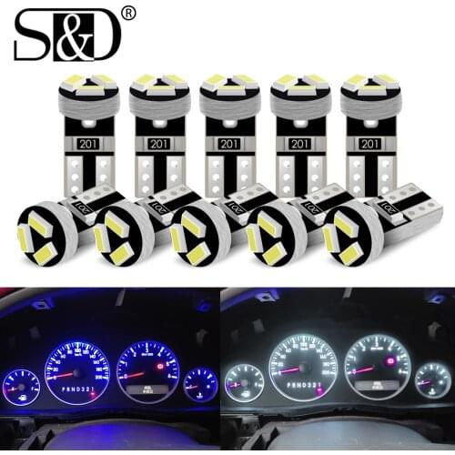 10PCS T5 Led W3W Meter Bulb Canbus Instrument Dash Lights 73 74 17 27 Auto Interior Neo Wedge Dashboard Dash Side Lamp Signal