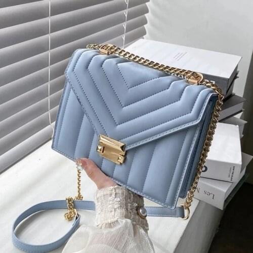 Fashion Stripe Chain Shoulder Crossbody Bags for Women 2021 New Sac A Main Ladies Messenger Bag Female Handbags and Purses