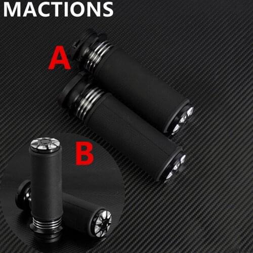 Motorcycle CNC 1" Handlebar Electric &Non-electronic Hand Grips Black For Harley Touring FLHX Sportster For Dyna Custom Softail