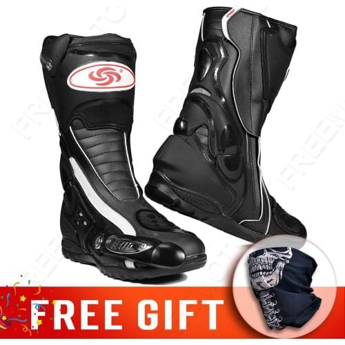 Bottines Moto Motorcycle Men Boots Bota Masculina Knee-high Off-road Motocross Boots Microfiber Leather Riding Motorboats Enduro