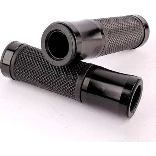 Evomosa CNC Aluminum Rubber Gel Motorcycle Grips None-Slip Motor Hand Grips 7/8" 22mm Handle Bar Handlebar Bikes Black 2Pcs
