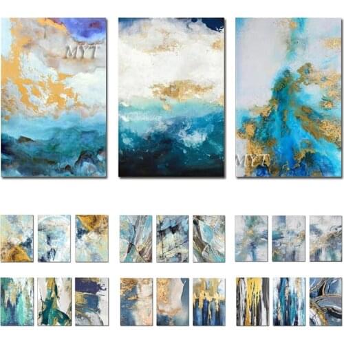 New Abstract 3 PCS Art Paintings High Quality 3 Pieces Canvas Wall Art Gold Abstract Landscape Oil Painting Wall Decor Art