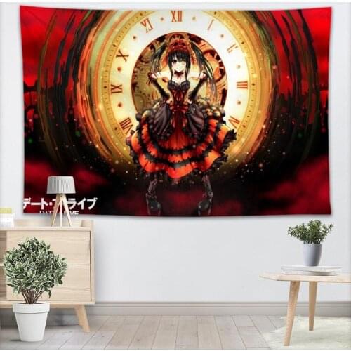 New Custom Date A Live Tapestry Printed Creative living room bedroom background wall fabric hanging painting small fresh