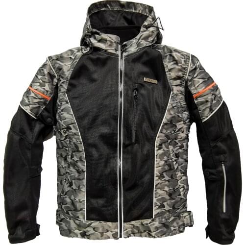 Motorcycle riding clothes mens summer thin mesh breathable windproof waterproof fall-proof motorcycle jacket camouflage fans