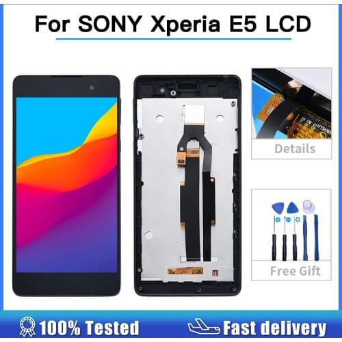 Original quality LCD For SONY Xperia E5 Display Touch Screen Digitizer Replacement For SONY Xperia E5 LCD F3311 F3313 with frame