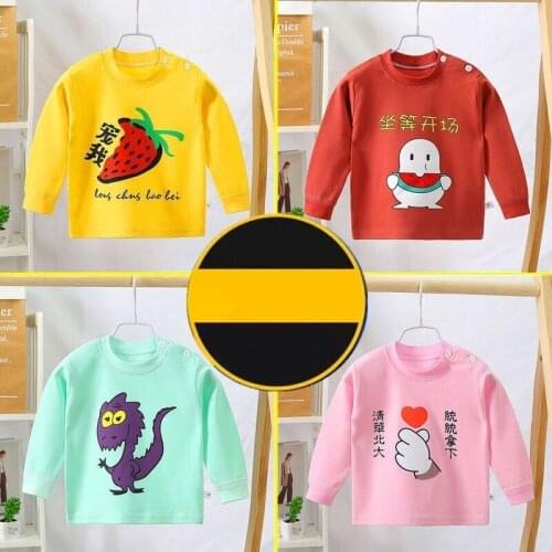 Autumn New Babys T-shirts For Girls Boys Long Sleeve Kids T-shirts Cartoon Printed Bottoming Tops Tees Casual Blouse Clothes