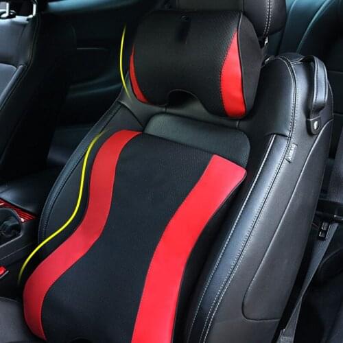 Car seat Headrest Waist Lumbar pillow Detachable Memory foam pillow For Ford Mustang 15-20 Interior accessories