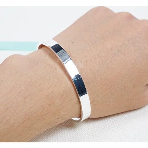 Simple Temperament Straight Button Type Eternal Couple Stainless Lover Men Bangle Women Gifts Steel Common And Bracelet