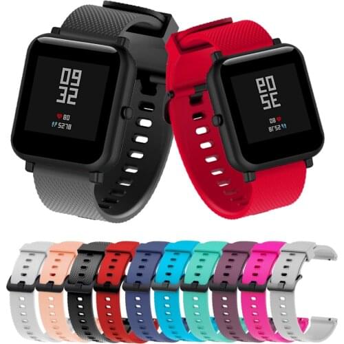 For Amazfit Bip Strap Silicone Watch Band For Xiaomi Amazfit GTS 2 Mini / Bip S U Bracelet For Haylou LS02 20mm Sport Wrist Band