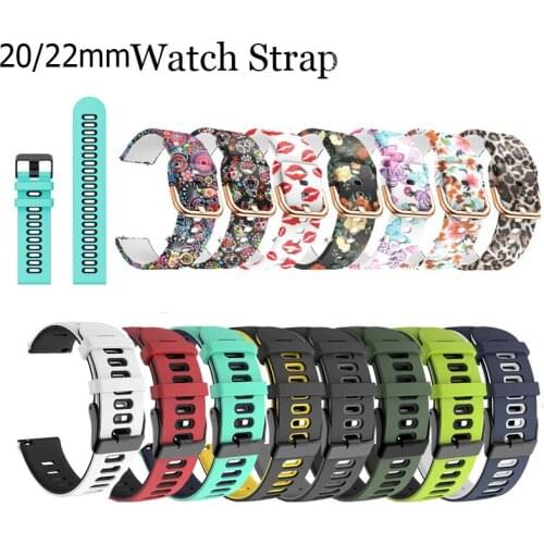 20/22mm Watchband For Samsung Galaxy 42mm 46mm Watch 3 45mm 41mm Active 2 40mm 44mm Strap Sport Silicone Band Bracelet Wristband