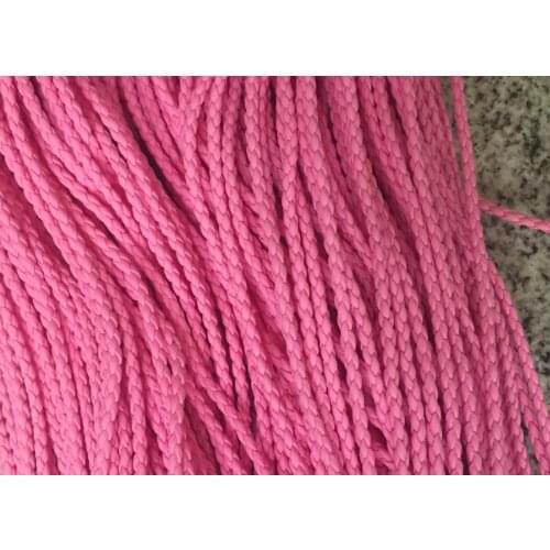 Pink 100m 3mm Braided leather Leather Cord string, faux leather string cord, PU Leather cord, Faux Leather Round Cord