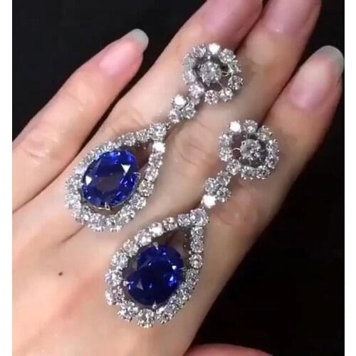 Huitan Luxury Bridal Hanging Earrings for Wedding Inlaid Bling Bling Cubic Zirconia Modern Womens Dangle Earrings 2021 Jewelry