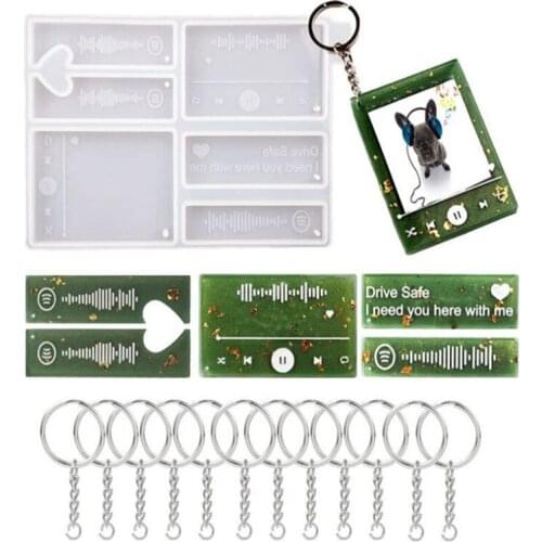 DIY music player voice couple love keychain silicone mold can make baking decorations and other accessories