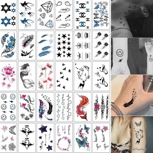Tattoo Stickers Fake Waterproof Tattoo Temporary Women Are Geometric Lasting Flashing Ankle Arm Chest Tattoo Stickers Body Art