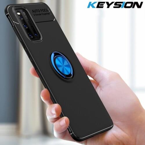KEYSION Shockproof Case For IQOO 3 5G Soft Silicone Magnetic Ring Phone back cover for VIVO Z6 5G S6 S5 V19 V17 X30 Pro Y9S Y5S