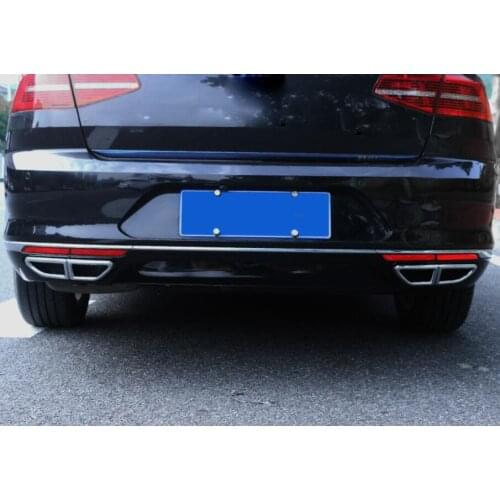 For Volkswagen Passat B8 2017-2022 Exhaust Decoration Tail Throat Matte Black Bright Silver Chrome Styling Accessories YJD