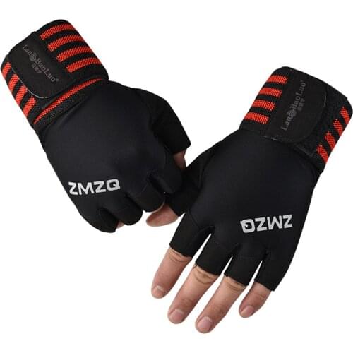 Unisex Cycling Gloves Breathable Anti-slip Half Finger Fitness Gloves with Extended Wristband Outdoor Sport Gloves for Cycling