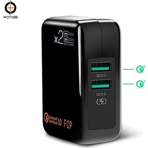 WOTOBE 2-port QC3.0/FCP/AFC 18W Fast wall Charge Power Adapter for XIAOMI iPhone/iPad/pixel/Samsung/Huawei/Millet/One Plus/LG