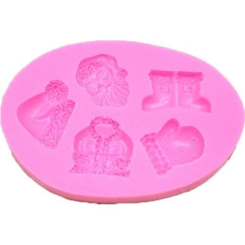 YJ.SHYU Santa Claus Silicone Mold Cake Decorating Tools for Chocolate Fondant Sugar Craft 3D Baking Food Mould form Christmas