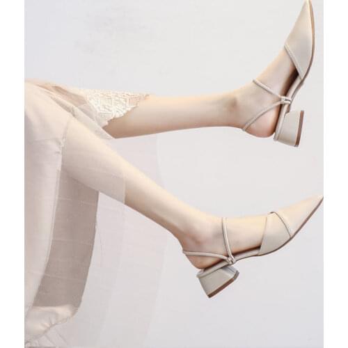 Womens Chunky Heel Sandals 2021 New Womens Shoes Mid-Heel High Heel Summer Outdoor Semi-Slippers