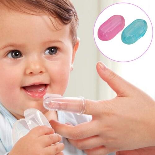 Baby Toothbrush Food Grade Silicone Finger Toothbrush for Baby & Toddlers Toothbrush Teether and Oral Massager