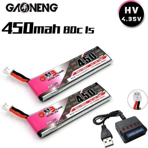 1/2/5Pcs FPV Racing M80S Tiny7 Beta75S Emax Tinyhawk Snapper7 Drone Battery 1S 3.8V 450mAh 80C To 160C 4.35V Lipo Battery