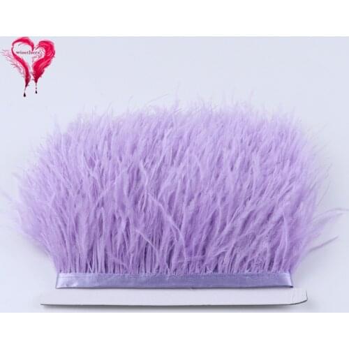 30 Colors 1 Meter Width 8-10 CM Lovely Soft Downy Dyed Colored Natural Ostrich Feather Tassel Fringe Trimming Sew Trim For Shoes