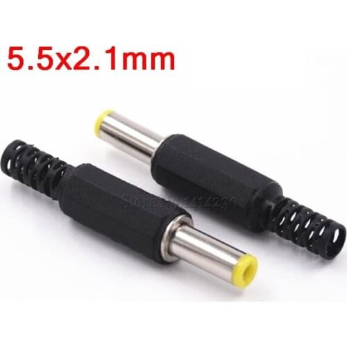 10Pcs DC Plug Male Electrical Socket Outlet DC Outlet 5.5X2.1MM 5.5*2.1