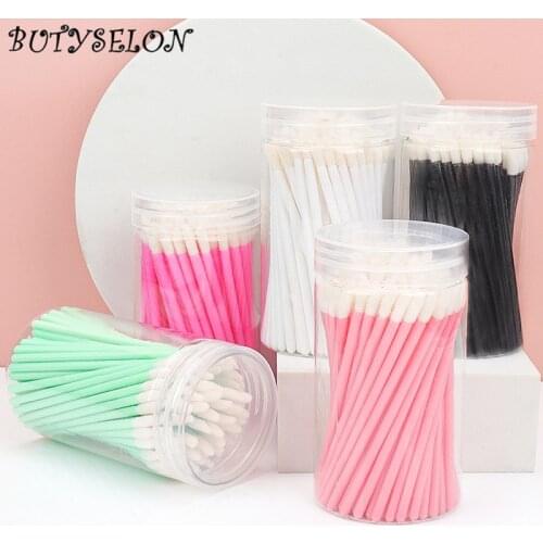 100Pcs Disposable Lip makeup brushes Portable Lipstick gloss Cosmetic beauty tool Mascara Wands Applicator eyebrow Eyelash brush